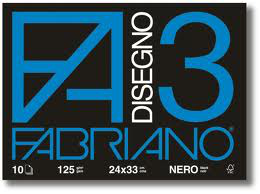 ALBUM DISEGNO FABRIANO F3 24x33 NERO PEZZI 10