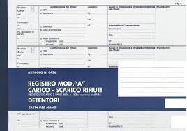 RIFIUTI REGISTRO CARICO E SCARICO DETENTORI MOD.A M.21x29 DATA UFFCIO