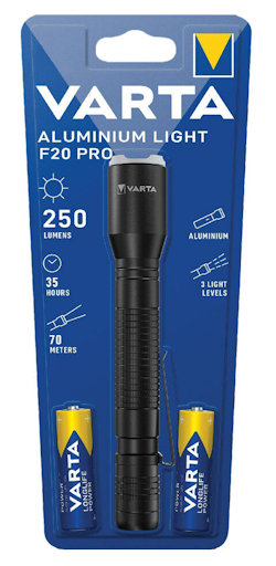 TORCIA LED IN ALLUMINIO F20 FINO A 70MT. CON PILE STILO VARTA