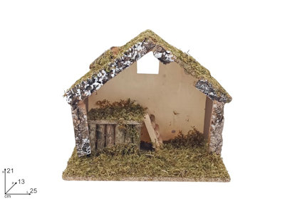 CAPANNA NUDA SU BASE CM.25x13x21 CON MUSCHIO CHIARO DUESSE