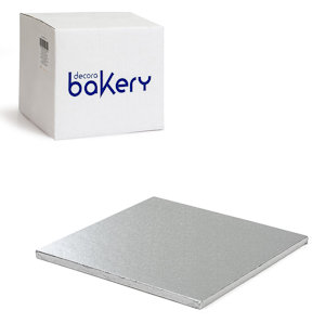 CAKEBOARD QUADRATO SILVER CM.30x30xH.1,2 DECORA