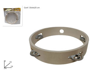 ACCESSORI MUSICALI TAMBURELLO CON PIATTINI MUSICALI IN METALLO APERTO DUESSE