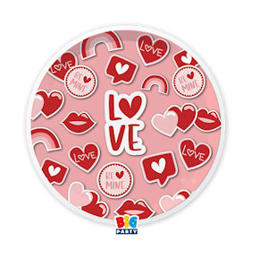 LOVE PIATTI IN CARTONCINO CM.18 CONF.6PZ. SERIE STIKERS BIGPARTY