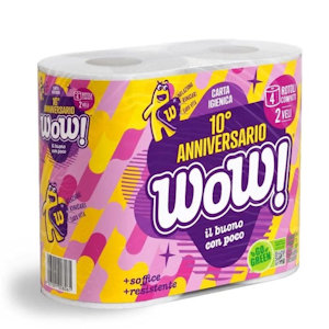 CARTA IGIENICA WOW 4 ROTOLI 2 VELI 10° ANNIVERSARIO