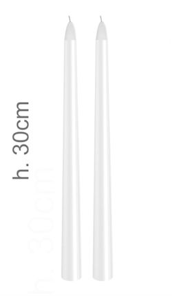 CANDELA CLASSICA LISCIA CM.30 BIANCA LACCATA CONF. DA 2PZ SWEEPING