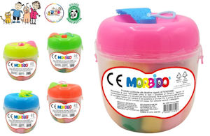 PLASTILINA MORBIDO' IN BARATTOLINO SAGOMA MELA CM.6x7 EOLD. PEZZI 12