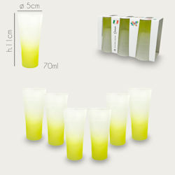 BICCHIERE LIQUORE VETRO 70 CC. LIMONCELLO SET.6PZ. B2077/0028 ARCA