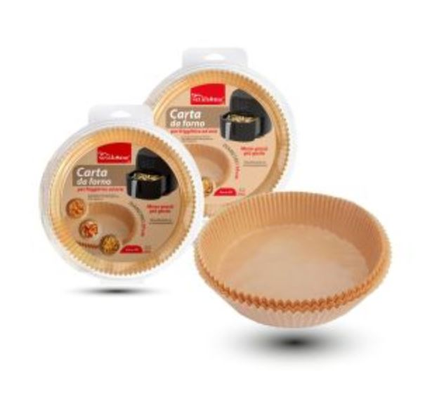 CARTA FORNO PER FRIGGITRICE AD ARIA SAGOMA ROTONDA CM.20x4.5 CONF.50PZ. SETABLU