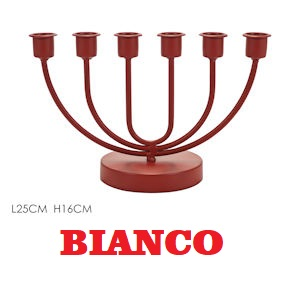 CANDELA SOLO PORTACANDELA CANDELABRO IN METALLO 6 POSTI BIANCO 435407 GENERAL