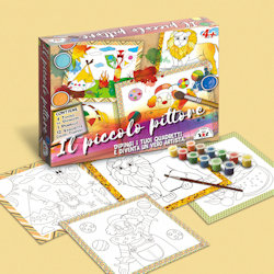 GIOCO COLORIAMO ED IMPARO KIT PICCOLO PITTORE CON LIBRICINI DA COLORARE SALA