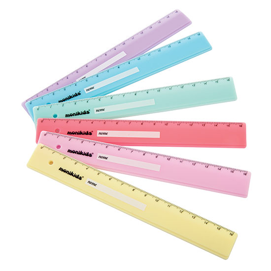 RIGHELLO IN PLASTICA CM.15 COLORI PASTELLO NIKOFFICE PEZZI 60