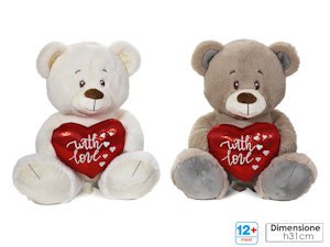 PELUCHE ORSO SEDUTO CON CUORE CON SCRITTA WITH LOVE CM.31 718707 GENERAL
