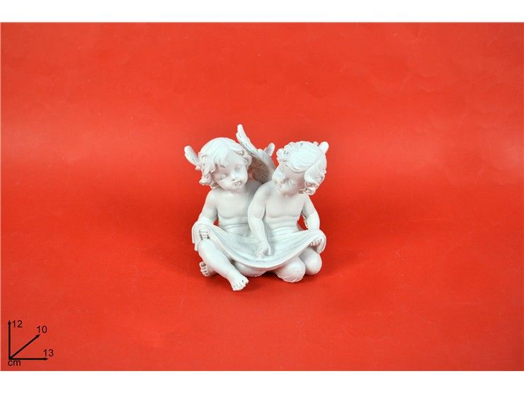 PERS. ANGELO IN CERAMICA COPPIA SEDUTI BIANCHI CM.13xH.12 DUESSE