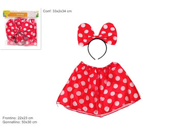 COSTUME VESTITO TOPINA CERCHIETTO E GONNELLINO DUESSE