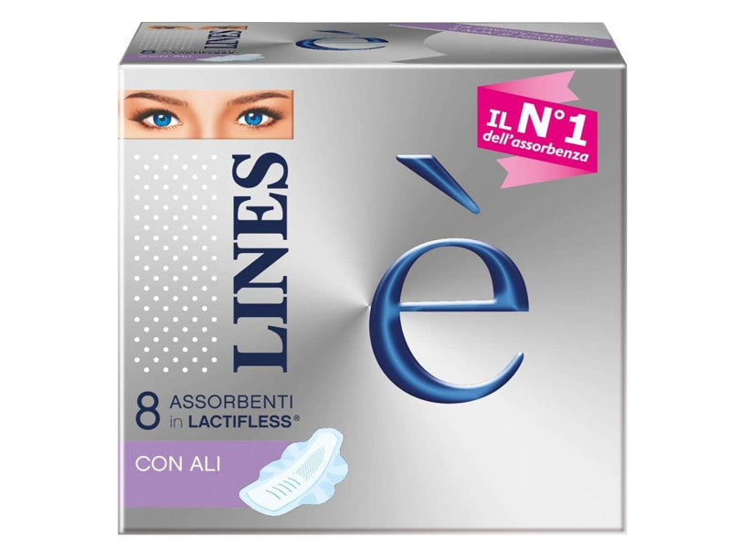 ASSORBENTI LINES E' LUNGO CON ALI CONF.8PZ.