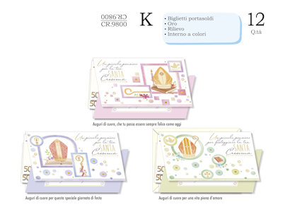 BIGLIETTI CRESIMA PORTASOLDI CR.9800 PEZZI 12