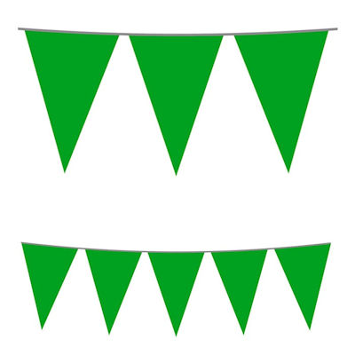 FESTONE BANDIERINE IN PLASTICA 10 METRI VERDE