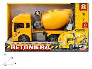 MEZZI DA LAVORO CAMION BETONIERA CM.33 SCATOLATA LUCI E SUONI MAZ.
