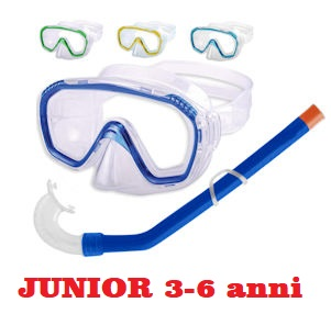 MASCHERA SET JUNIOR 3-6 ANNI LIBECCIO IN VETRO PLASTICO CON TUBO CUSTODIA 76308