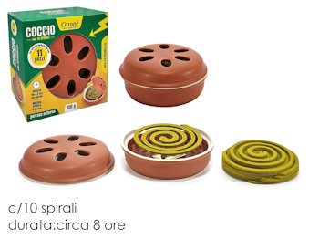 CITRONELLA SPIRALI ZAMPIRONI CONF.10PZ. CON CONTENITORE COCCIO 535507 GENERAL
