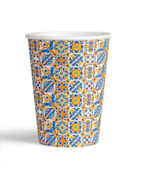 BICCHIERE IN CARTA 75ML. FANTASIA AMALFI  0542 CONF.50PZ. LULU'