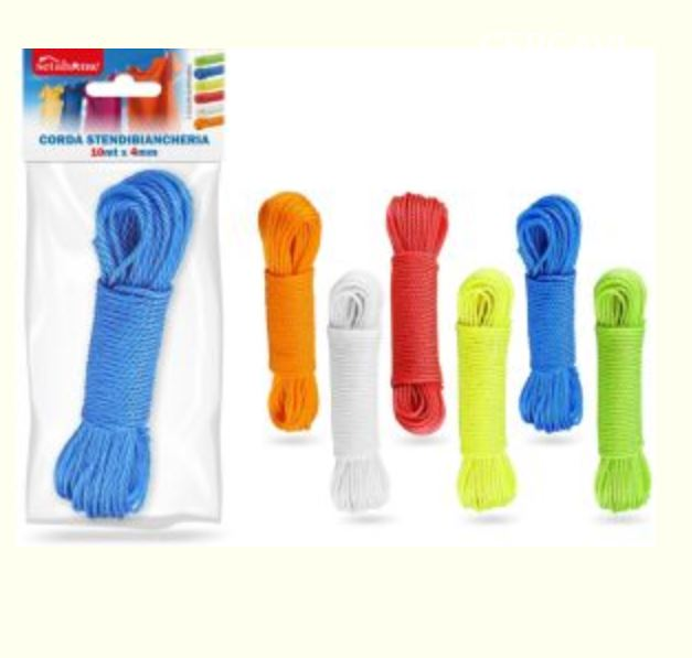 BUCATO CORDA STENDIBIANCHERIA IN NYLON 10MT. COLOR 02890 SETABLU