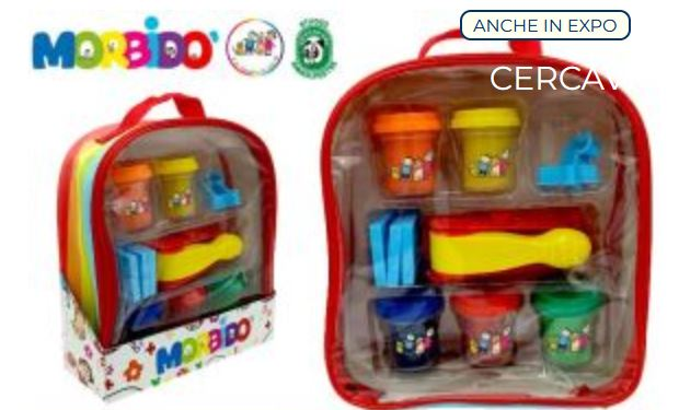 PLASTILINA MORBIDO' ARCOBALENO IN ZAINETTO CON FORMINE EOLD.