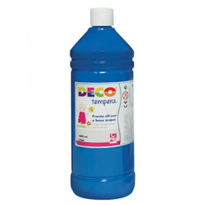 TEMPERA LIQUIDA FLACONE DA 1LT. BLU CYAN DECO CWR