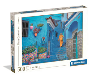 PUZZLE 500 BLUE STREET OF CHEFCHAOUEN 35616 CLEMENTONI