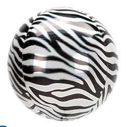 PALLONCINO MYLAR TONDO ZEBRATO CM.40 18 POLLICI ORBTZ ROCCA