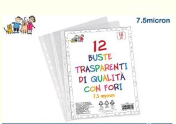 BUSTA IN PPL CON FORATURA UNIVERSALE CM.22x30 75 micron conf.12pz. EOLD.