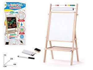 LAVAGNA SU CAVALETTO 2 IN 1 CON ACCESSOR 44x29xH.75 MAZ.