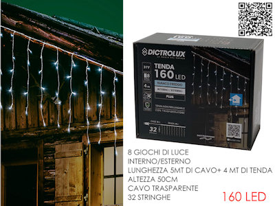 TENDA 160 LED MT.4+5 CAVO H.50CM. BIANCA LUCE FREDDA 450615 GENERAL