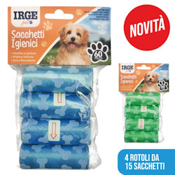 PET SACCHETTI IGIENICI CONF.4 ROTOLI DA 15 SACCHETTI IRGE