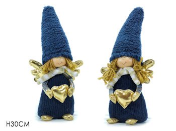 PUPAZZO ANGELO CON CUORICINO BLU E BIANCO CM.H.30 478666 GENERAL