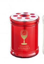 VOTIVO LUMINO CERA LUMI ROSSO T20 CM.D.5,5xH.8 GR.75 PEZZI 10