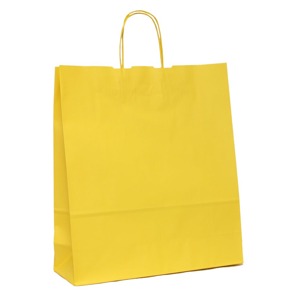 BUSTA CARTA GIALLA KRAFT CM.36x12x43 MANICO RITORTO PEZZI 25