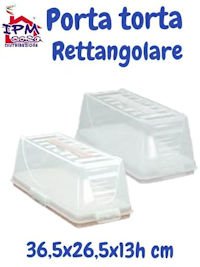 PORTATORTA IN PLASTICA RETTANGOLARE CM 36x26x13CM IPM