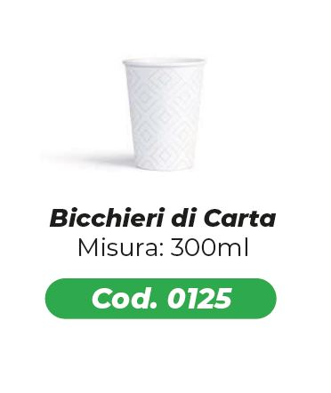 BICCHIERE IN CARTA 300ML. BIANCO CONF.50PZ. LULU'
