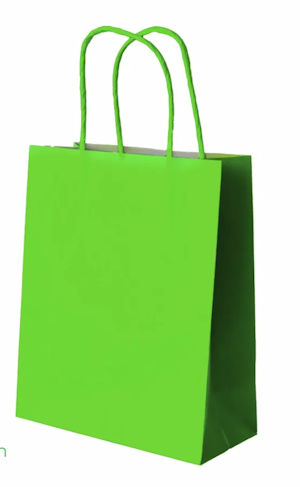 BUSTA CARTA VERDE KRAFT CM.28x12x39 MANICO RITORTO PEZZI 25