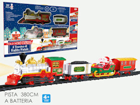 TRENINO NATALIZIO DI BABBO NATALE PISTA LUCI E SUONI 380CM 107005 GENERAL