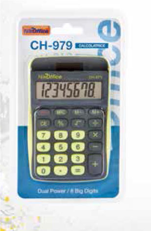CALCOLATRICE 8 CIFRE CH-979 IN BLISTER NIKOFFICE