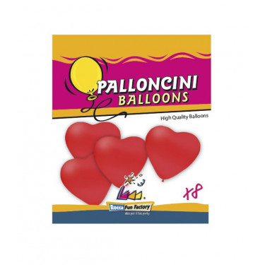 PALLONCINI 10 POLLICI CM.26 FORMA CUORE ROSSI CONF.8PZ.