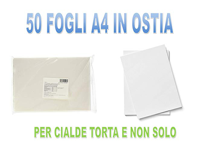 OSTIA CIALDA A4 IN FOGLI DOPPI NEW DEKORIS PEZZI 50