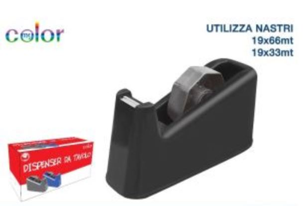 NASTRO ADESIVO SOLO DISPENCER PER NASTRI 19x66 O 19x33 COLORE NERO EOLD.