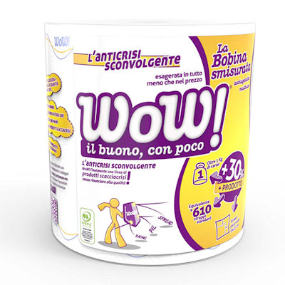 BOBINA IN CARTA ASCIUGATUTTO WOW SMISURATA 2 VELI PEZZI 6