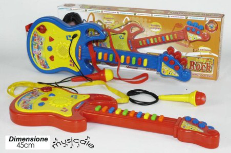 CHITARRA ELETTRONICA LUCI E SUONI CON MICROFONO CM.45 104008 GENERAL