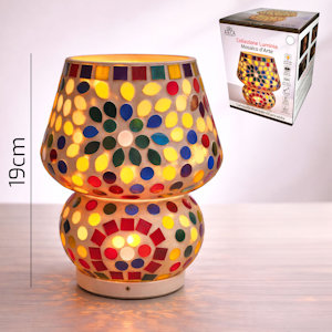 LAMPADA LUMETTO A LED DA TAVOLO RICARICABILE USB CM.H.19 MOSAICO COLOR ARCA