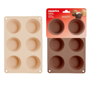 STAMPO MUFFIN IN SILICONE 6 POSTI CM.23x16xH.3 DELIZIA KASAVIVA