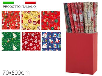 CARTA DA REGALO NATALIZIA IN ROTOLI CM.70 x 5 metri 938369 GENERAL